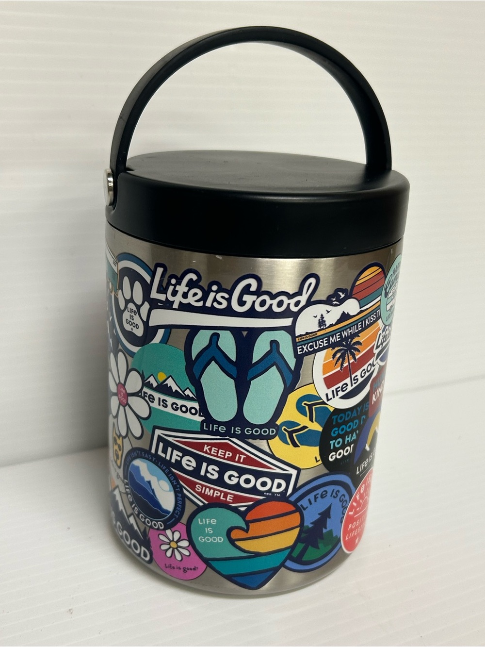 LIFE IS GOOD Double Walled Insulated Stainless Steel Thermos Food Jar 32 oz